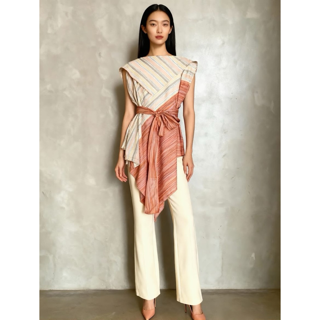 Tunik lurik tenun pinjung wanita