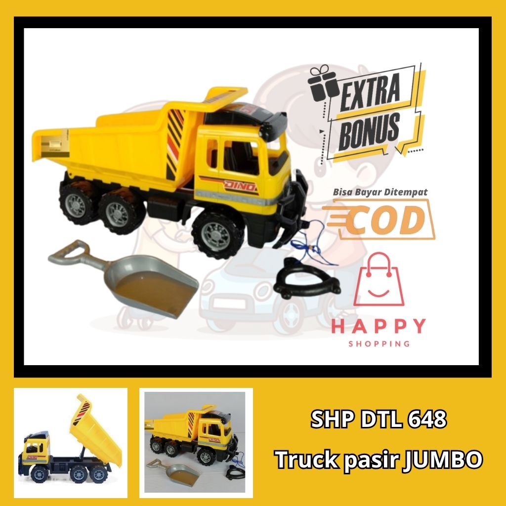 Mainan Truk Pasir Jumbo/Truk pasir Jumbo bisa dinaiki/ Dumtruck pasir jumbo set tali+sekop/ SHP Dtl 