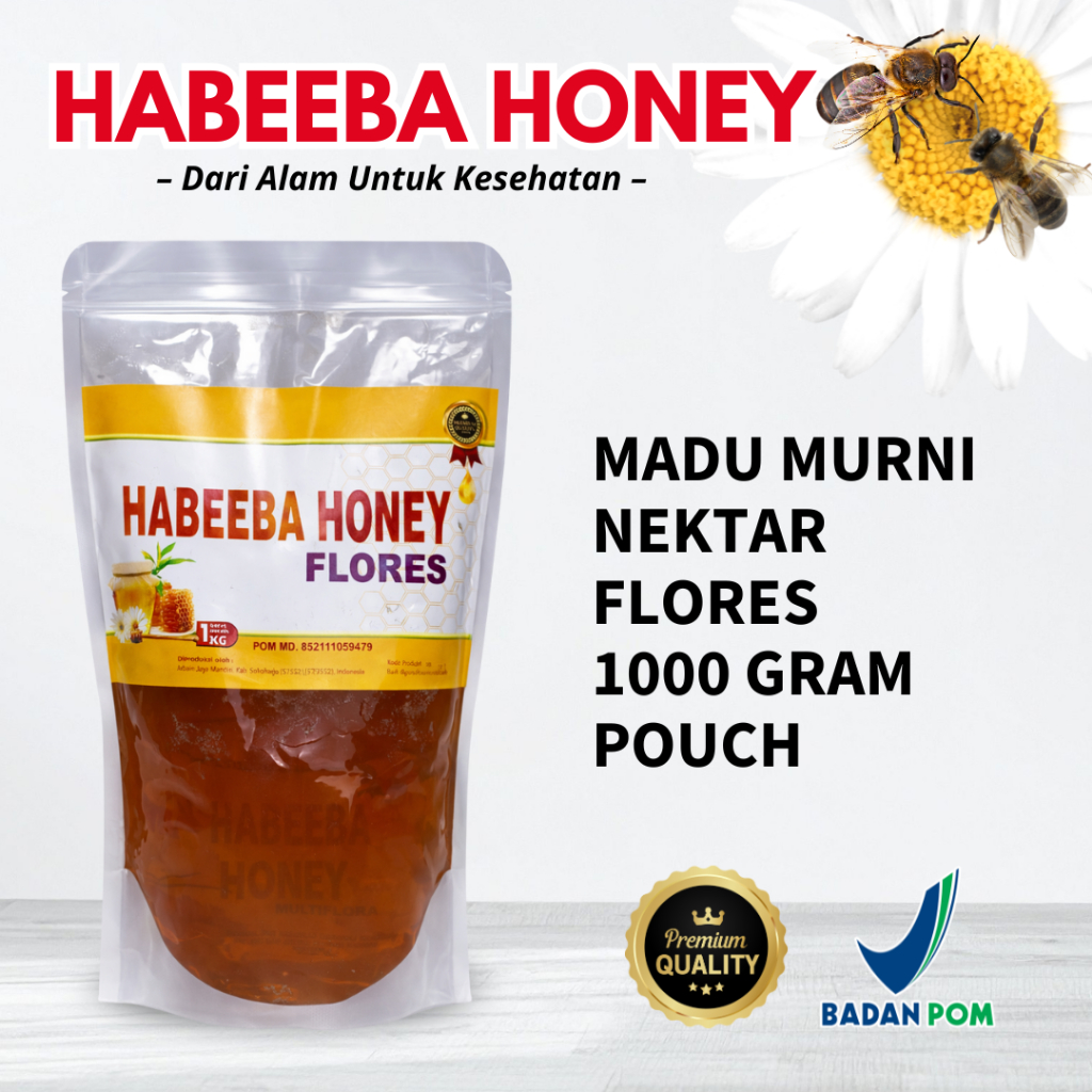 Madu Murni Flores Habeeba 1kg Murni Menjaga Imunitas Daya Tahan Tubuh BPOM