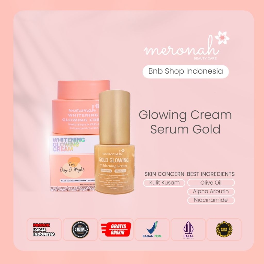MERONAH GLOWING CREAM + SERUM GOLD GLOWING