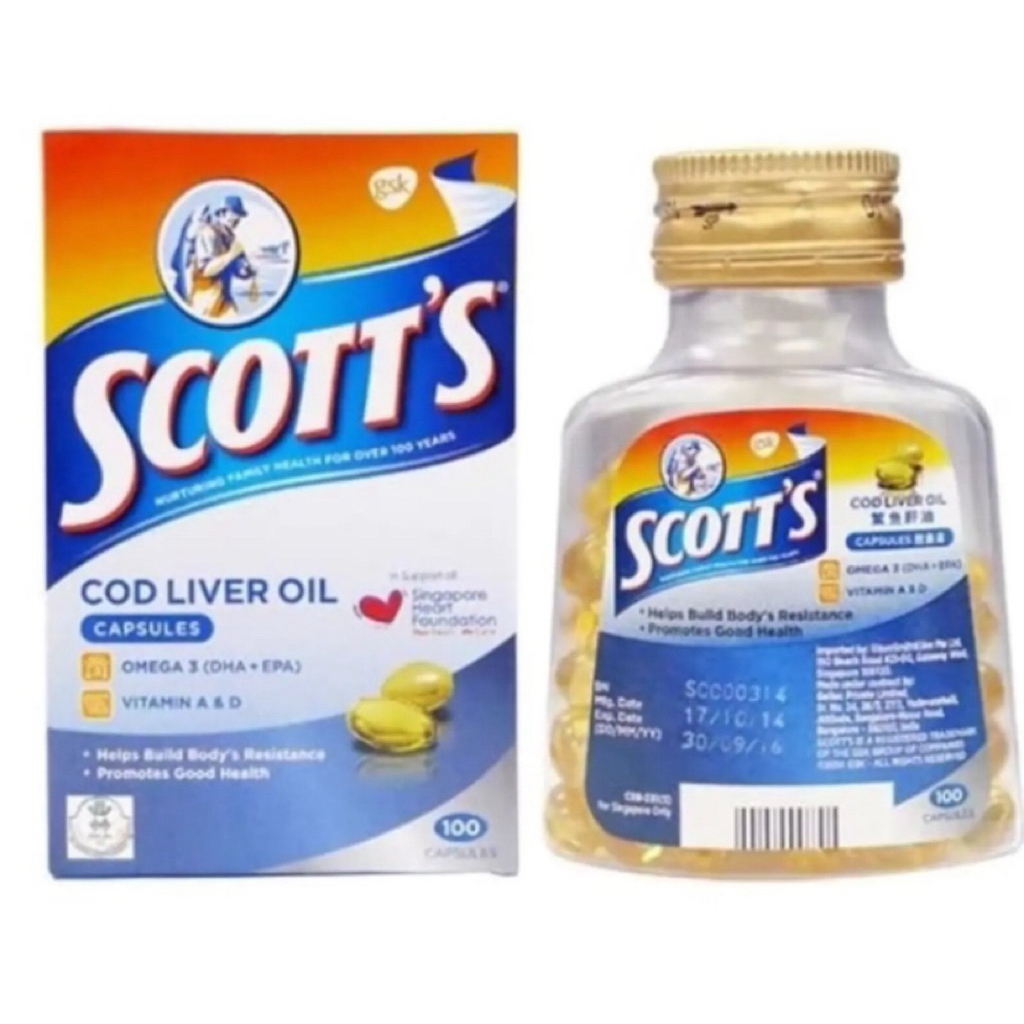 Scott's Cod Liver Oil Capsules Kapsul 500 Kapsul per pack Singapore