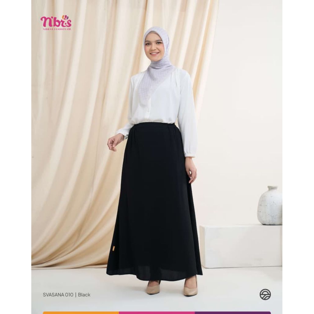 NIBRAS ROK || SVASANA 010 || ROK HITAM WANITA|| BY NIBRAS||