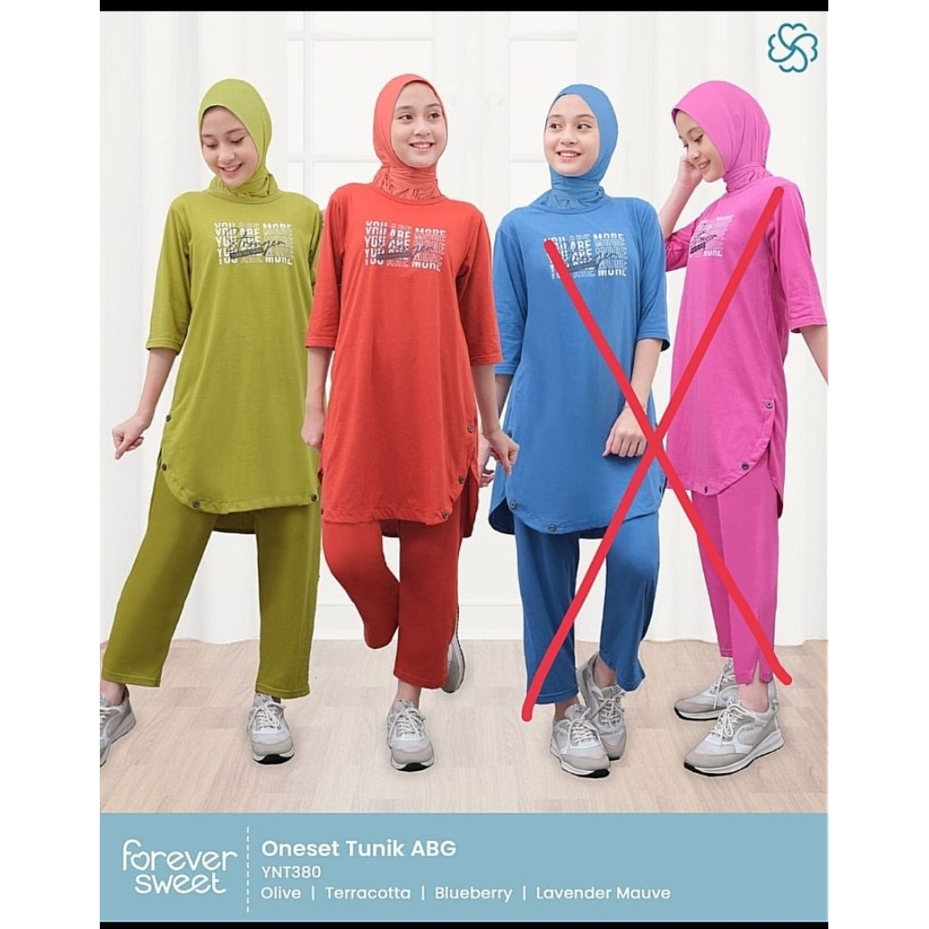One set Tunik ABG kaos Forever sweet