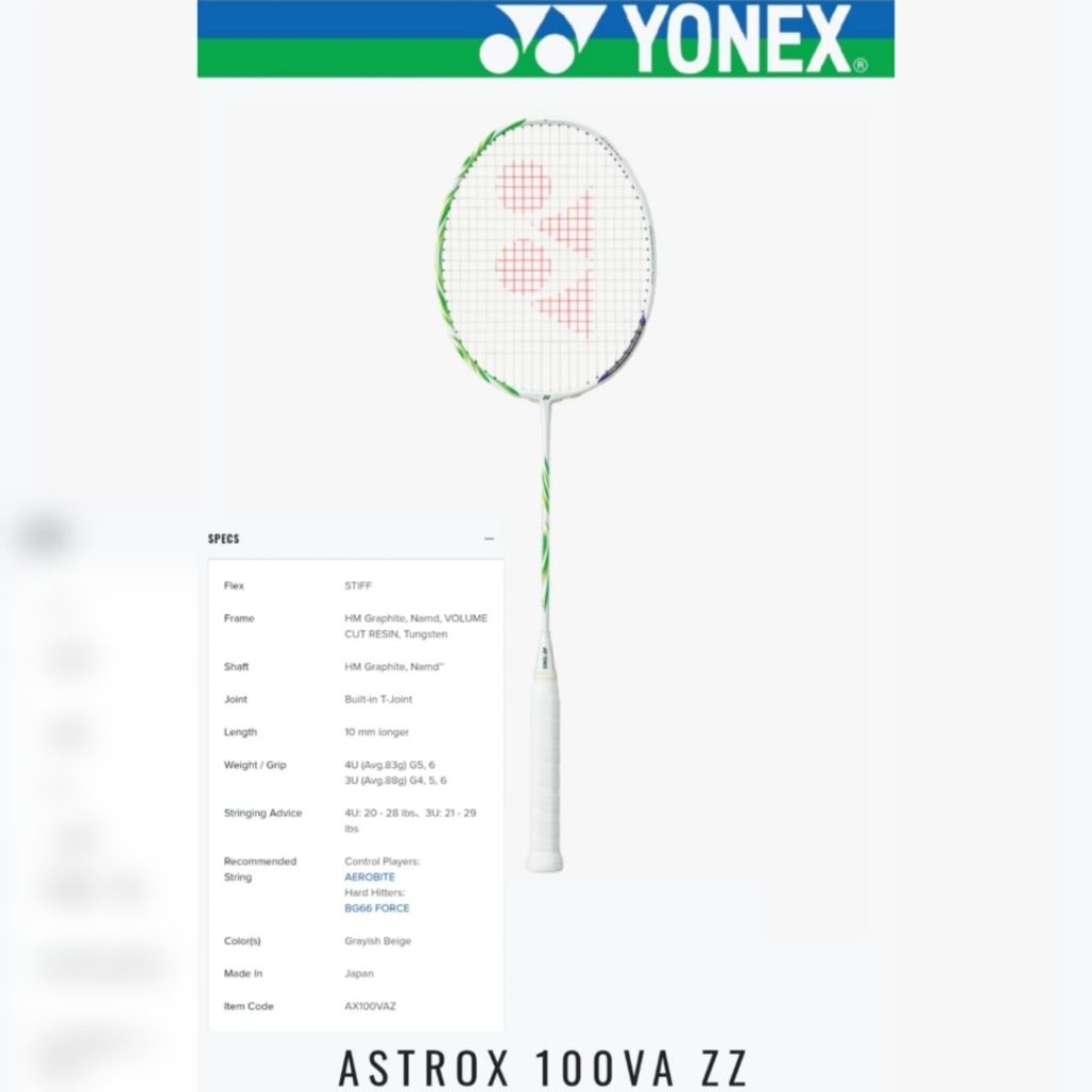 Raket Badminton ASTROX 100 ZZ VA Yonex / Raket Bulutangkis Yonex Astrox 100 zz Original