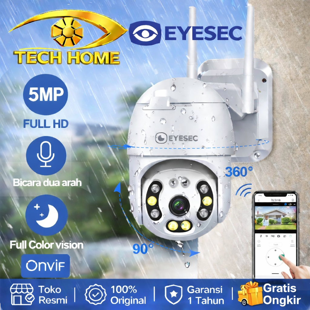 EYESEC CCTV Wifi 5MP IP Kamera Outdoor Waterproof IP67 Kamera CCTV Pengintai IP Camera CCTV WiFi