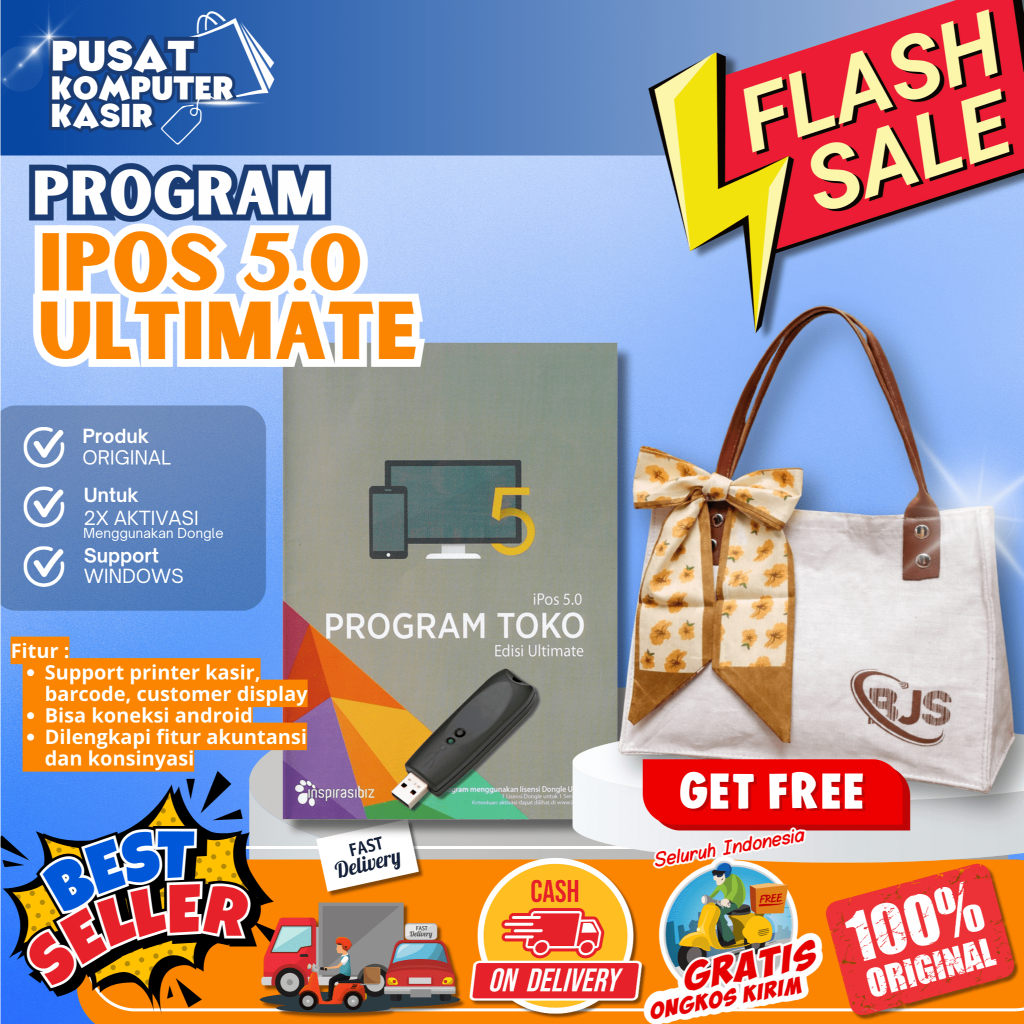 Program Kasir Toko IPOS 5.0 Ultimated [DONGLE EDITION] | Program Kasir IPOS 5 | Program Kasir Toko S