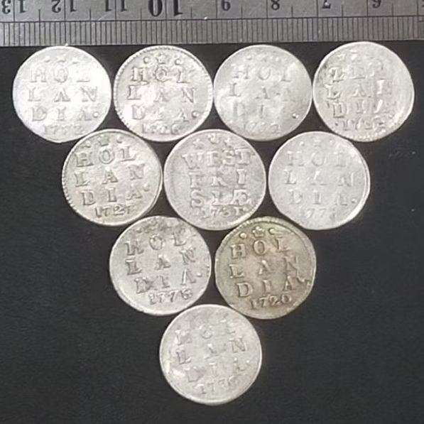 ST. BR4. DIJUAL BORONGAN 10 KEPING KOIN KUNO || KOIN PERAK || SILVER COIN 2 STUIVER CAMPUR