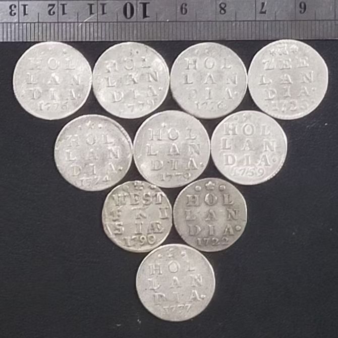 ST. BR6. DIJUAL BORONGAN 10 KEPING KOIN KUNO || KOIN PERAK || SILVER COIN 2 STUIVER CAMPUR