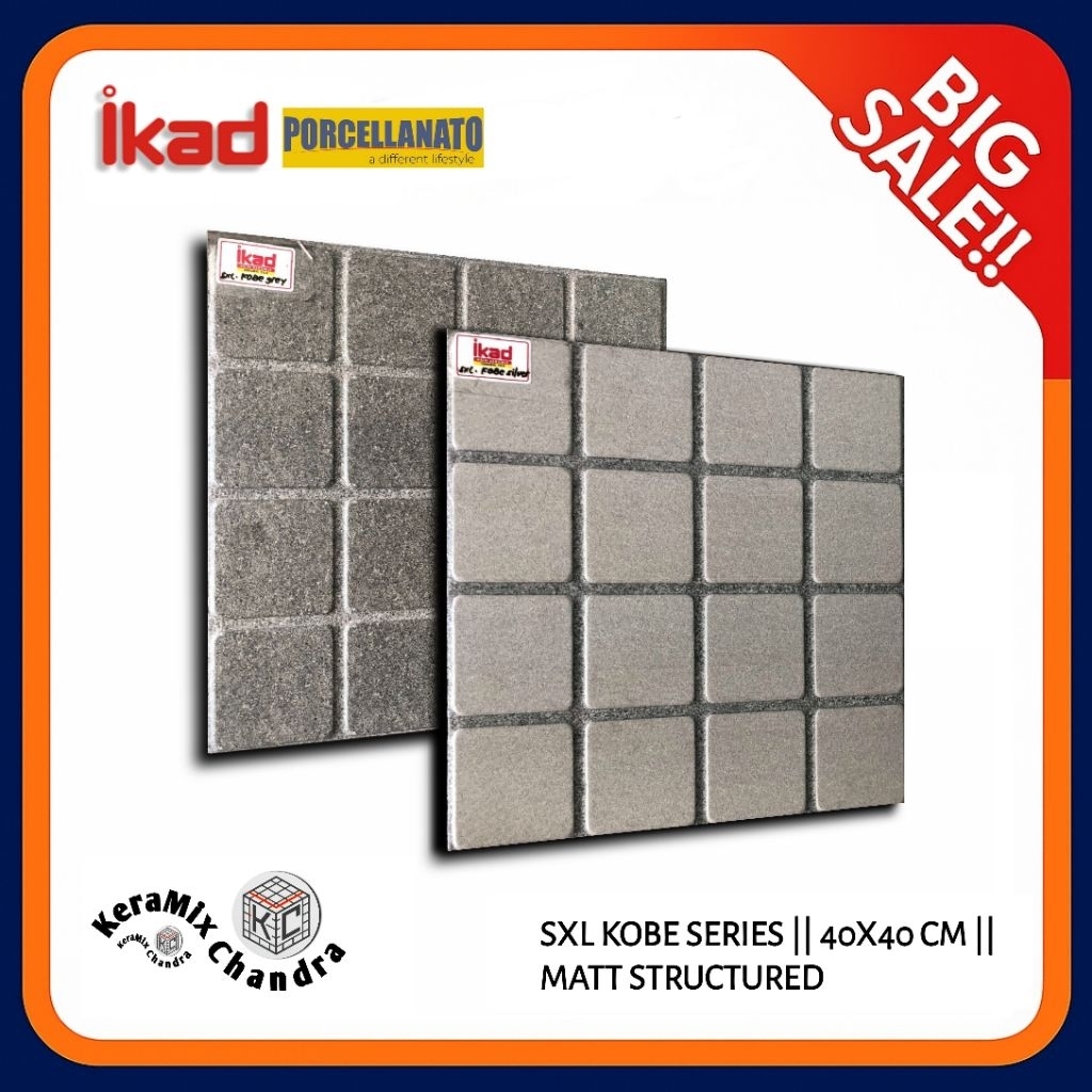 KERAMIK KASAR ANTI LICIN || IKAD SXL KOBE SERIES 40X40 CM KW 1 || KERAMIK GARASI || KERAMIK DAPUR ||
