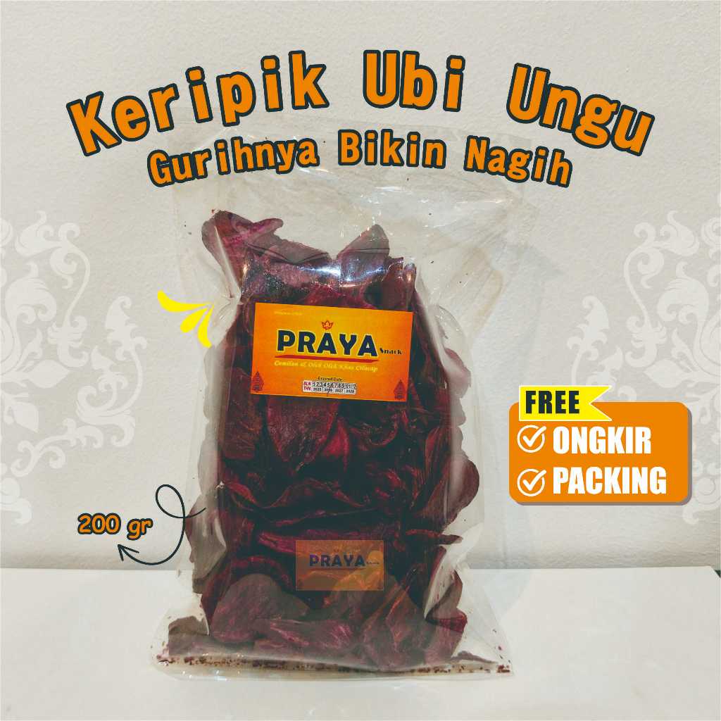Keripik Ubi Ungu Manis / Kripik Ubi Ungu Ketela Solo 200Gr