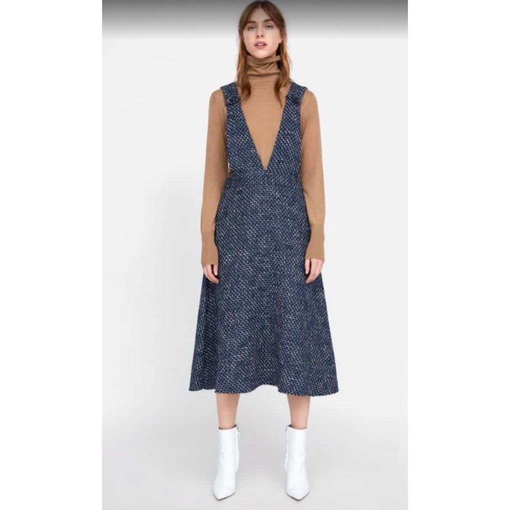 ZARA - Pinafore Tweed Dress Size M