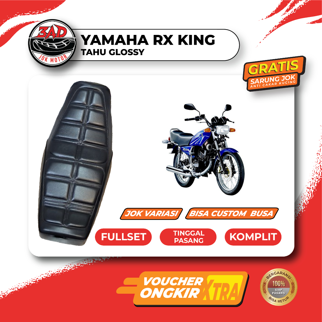 Jok Motor RX King Glossy Tahu Medan Style Fullset Siap Pasang I Jok Variasi Yamaha Rx King