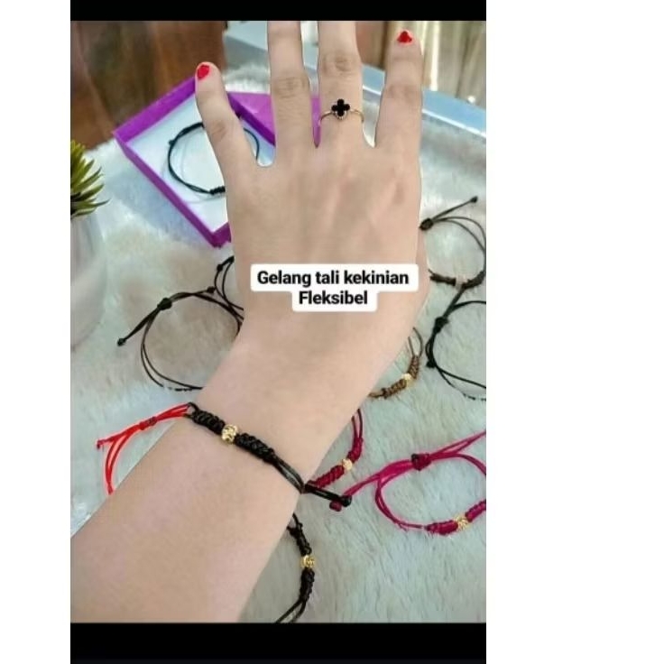 gelang tali keberuntungan mirip emas asli