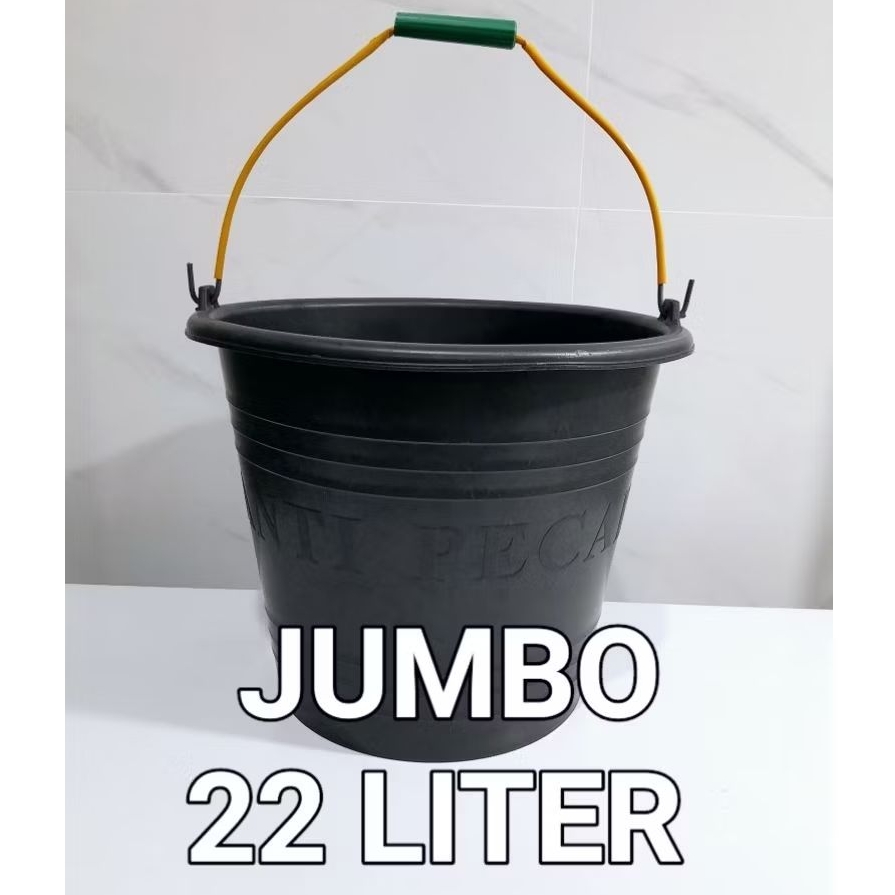 Ember Hitam Timba Cor 22L Jumbo / Ember Pel Anti Pecah Timba Cor Anti Pecah Wadah Air Adukan Semen C