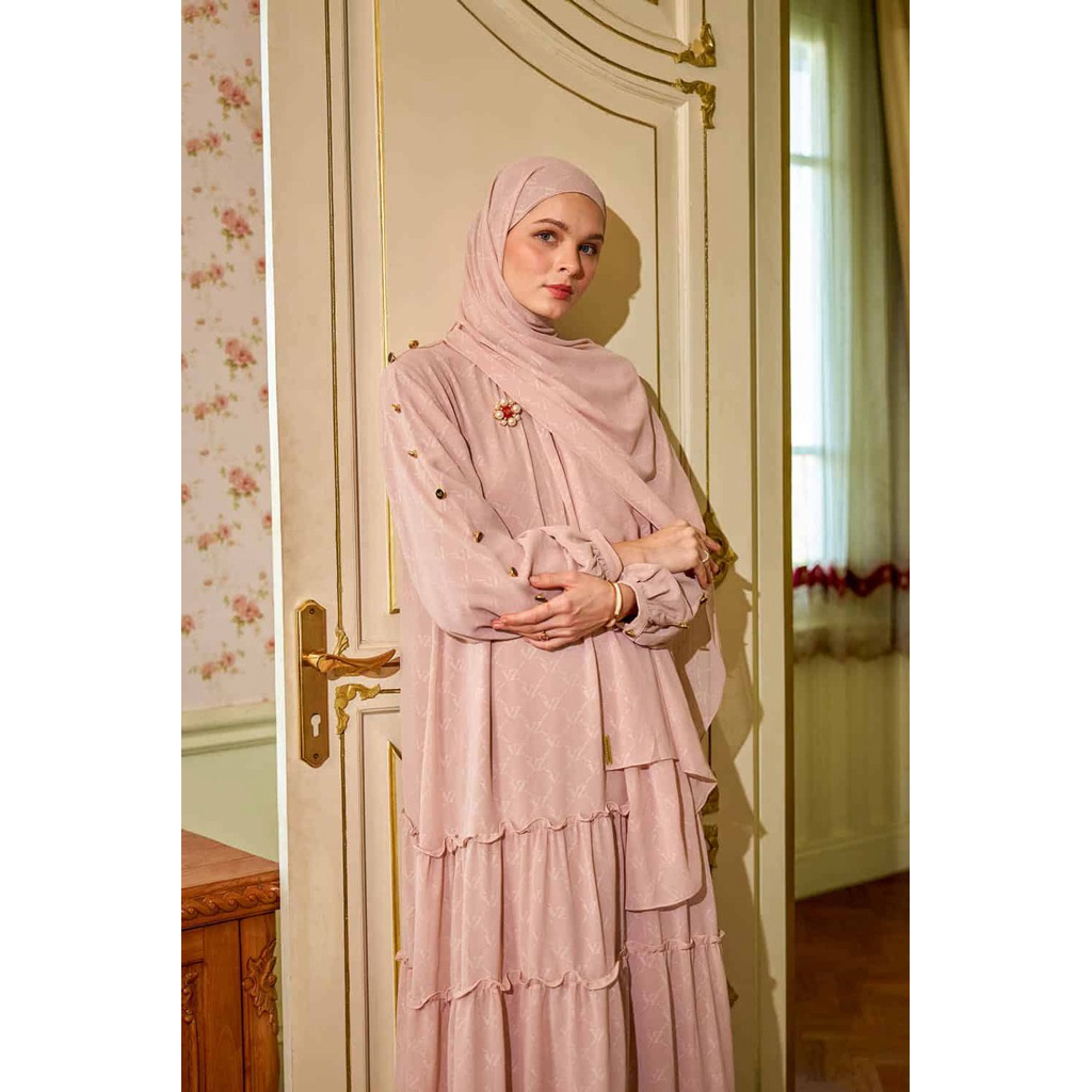 VZ signature embossed dress cream tan All size