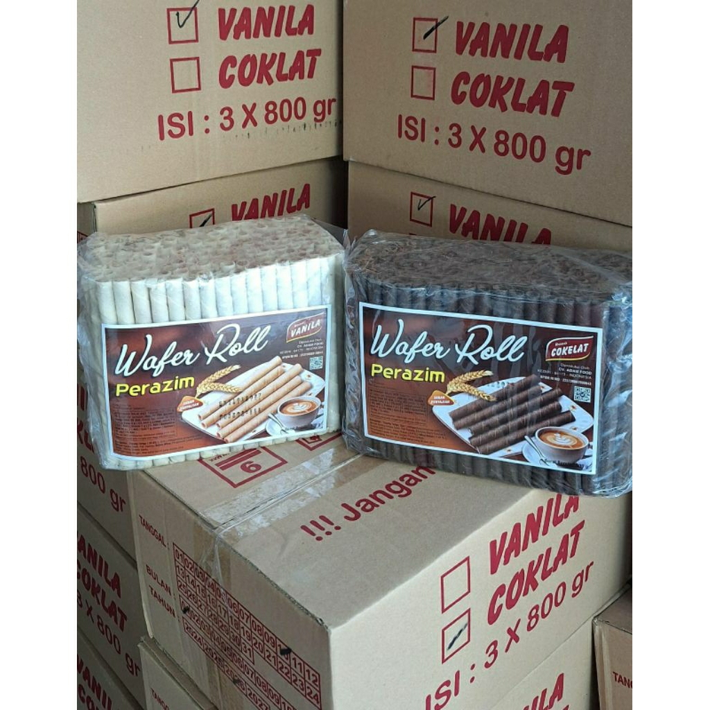 Wafer roll Perazim/ Berlimpah Coklat Vanila