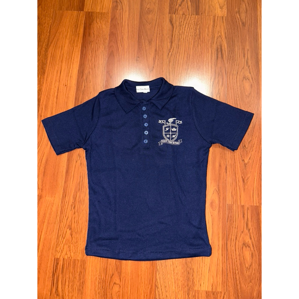 FTR NEW first time round polo rib shirt in navy size L