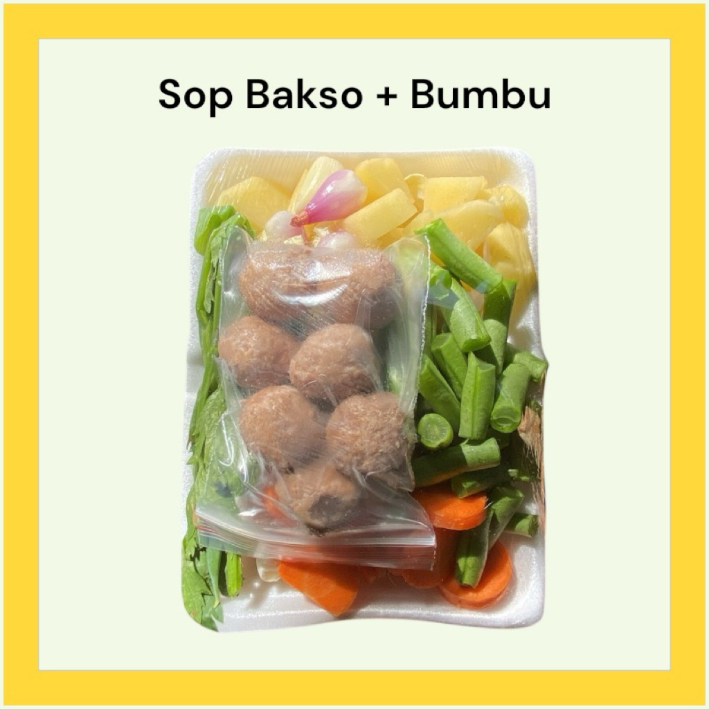 sayur pack ( sayur sop bakso pack + Bumbu)