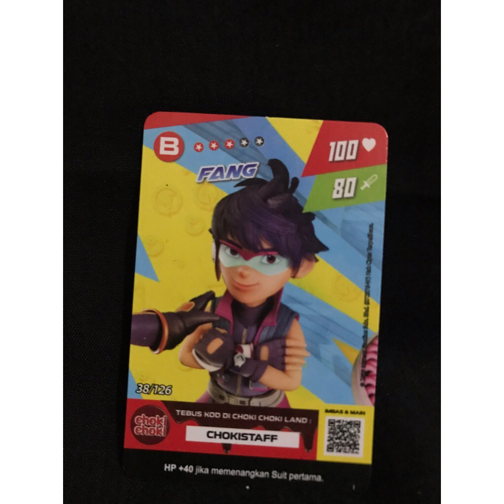 Kartu Boboiboy FANG 38/126 Kartu Boboiboy Choki-Choki