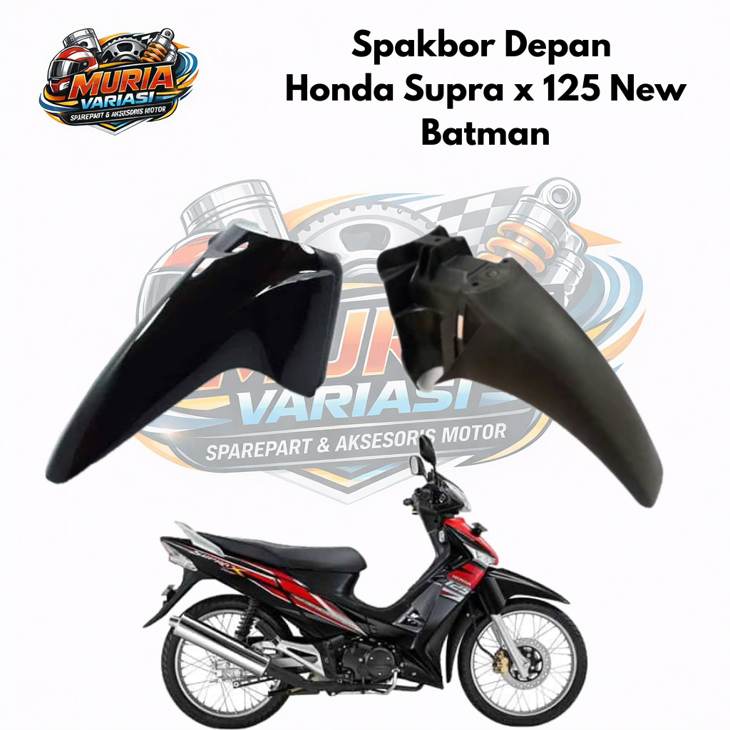 Spakbor Depan Belakang Honda Supra X 125 New Batman Hitam | Selebor Set Ori Look Tebal Kuat