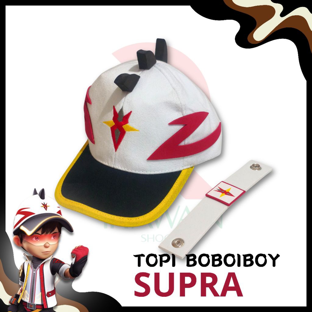 Topi Baseball Anak model Boboiboy Supra laki laki perempuan bonus gelang