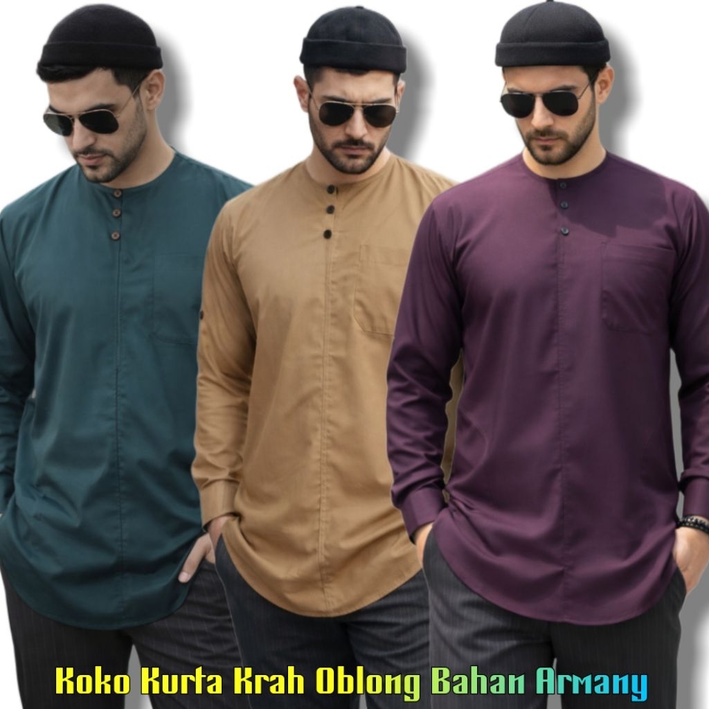 Koko Kurta Polos Krah Oblong Terbaru