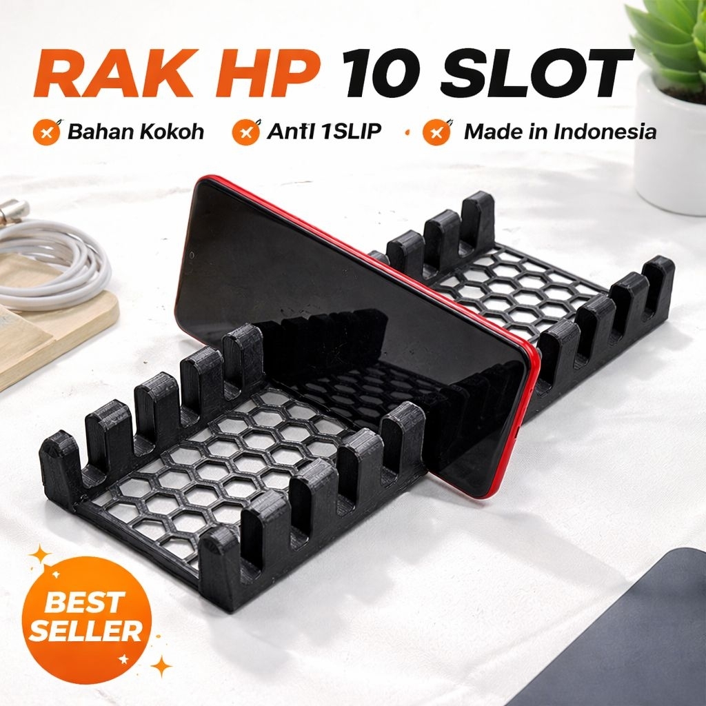 Rak Hp Handphone Organizer Tempat HP Dudukan HP 10 Slot Aksesoris Konter HP