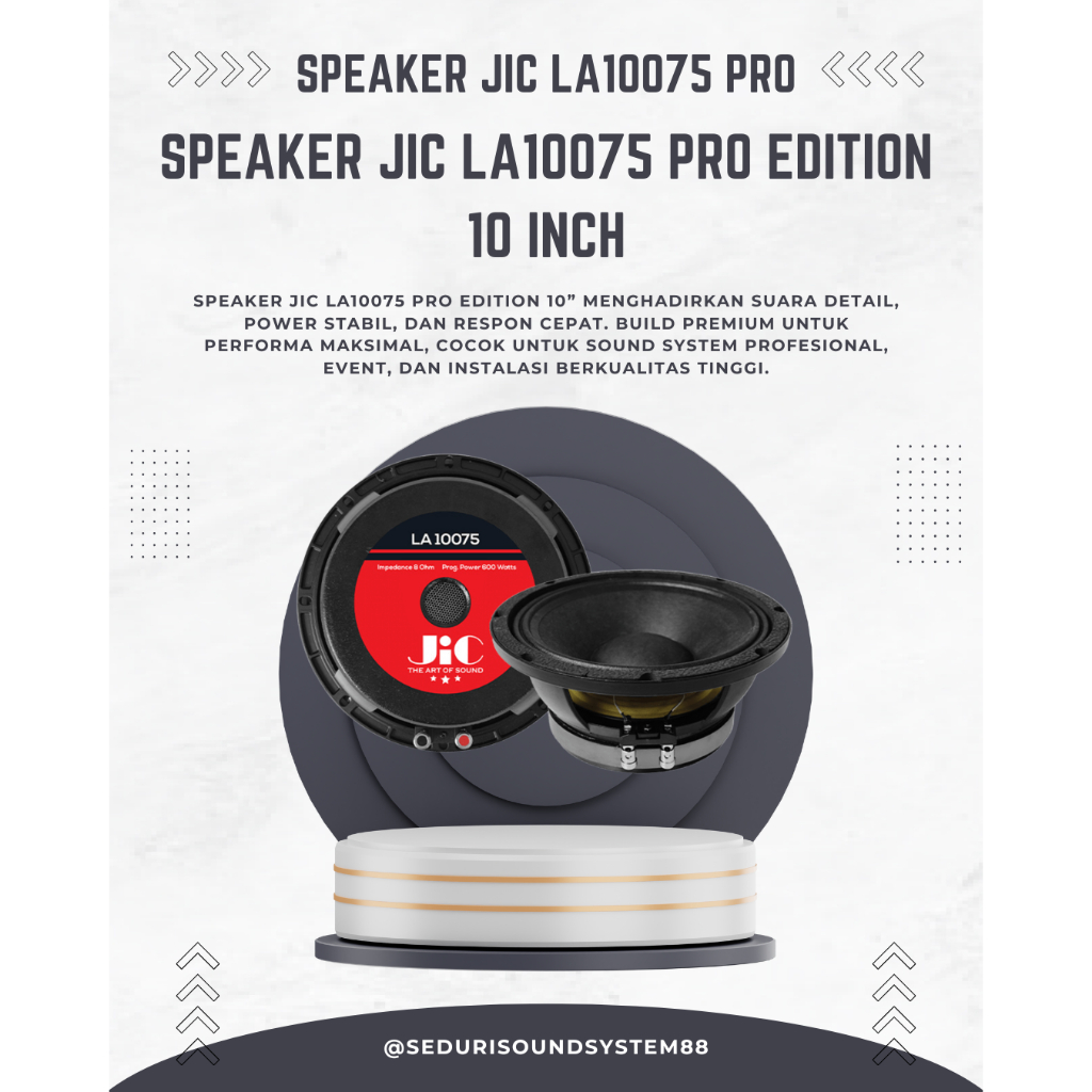 Speaker JIC LA 10075 - 10 INCH JIC Speaker 10 Inch JIC LA 10075 PRO