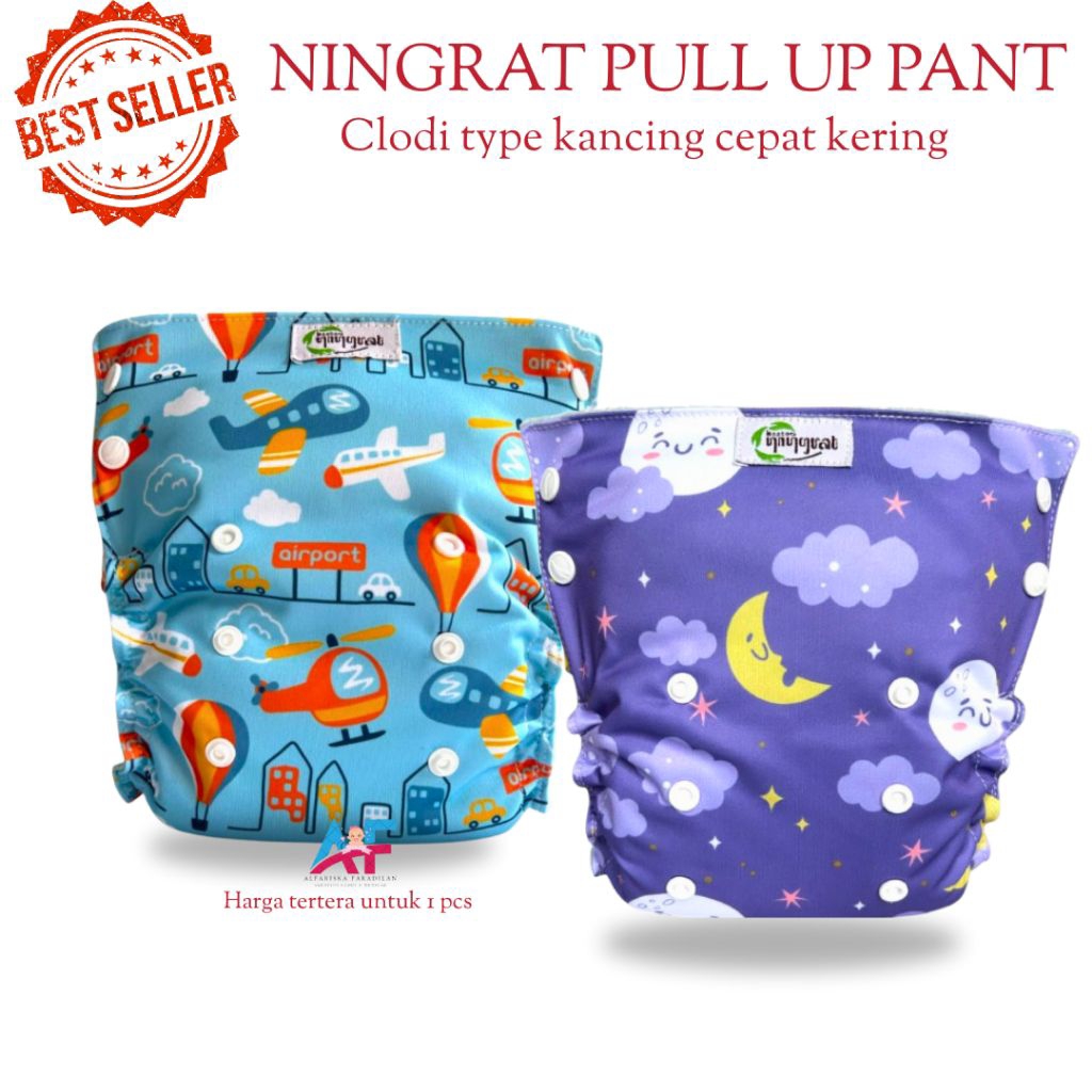 Ningrat Clodi Popok Kain Bayi Newborn Clody Pull Up Pants Cloudy Sni Type Kancing Anti Bocor