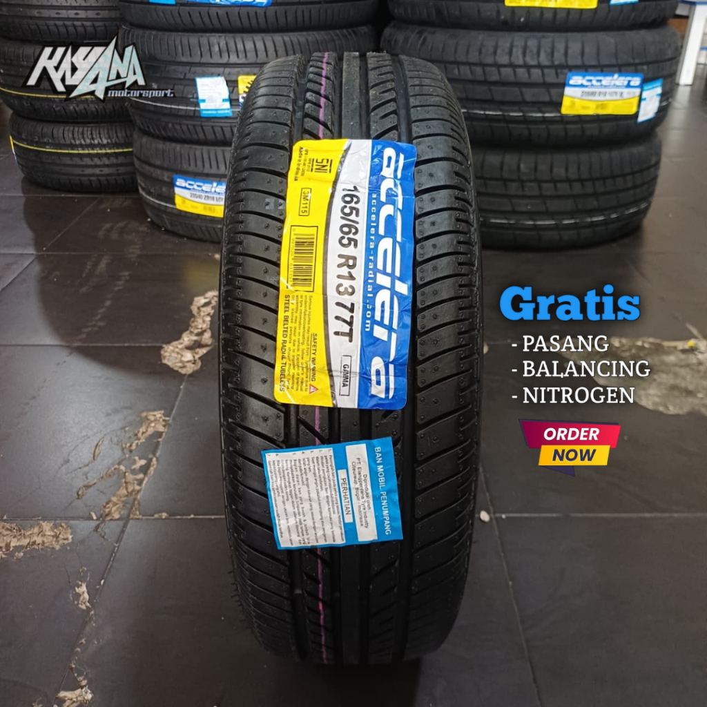 Ban Tubles Untuk Suzuki Karimun Hyundai atoz spark Merk ACCELERA GAMMA 165 65 R13 Untuk Velg Ring 13