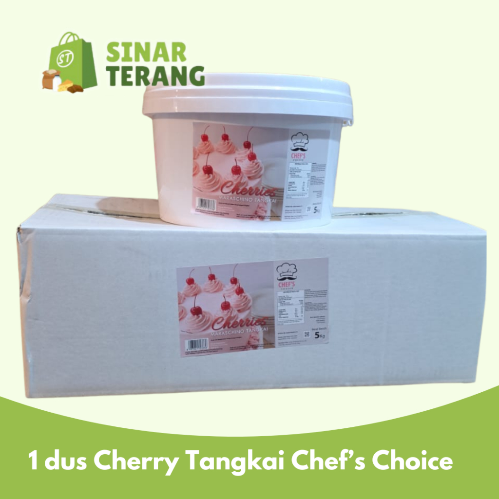 Cherry Tangkai Merah Chef choice 5 KG  - Red cherries sweet talk 1 pail 5KG