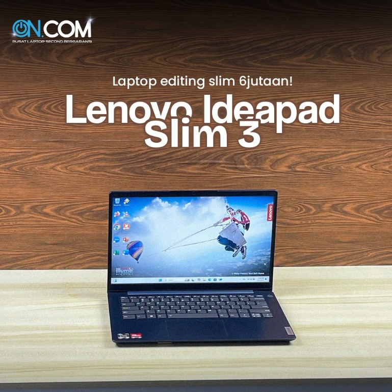Lenovo Ideapad Slim 3/AMD Ryzen 7 5700U/RAM 8 GB/SSD 512 GB/Garansi Toko 1 Bulan
