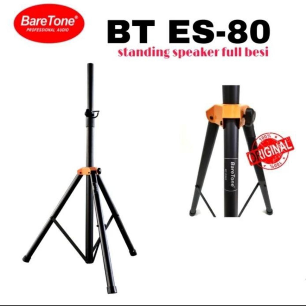 Stand/Tripod Speaker Full Besi Baretone BT-ES 80 Original -- 1set/2bh Stand Speaker