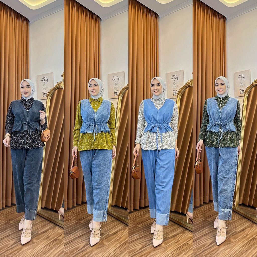 sale set celana jeans/set rompi