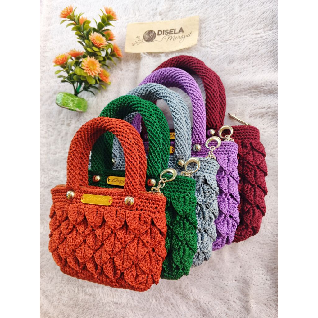 TAS RAJUT MOTIF CROCODILE/ SISIK