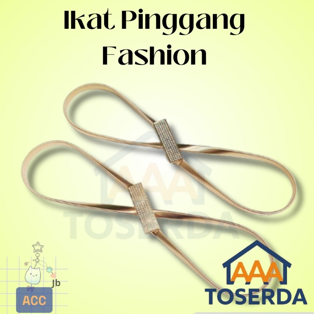 AAA Toserda | Ikat Pinggang Wanita Elegan Gold | Sabuk Fashion Mewah