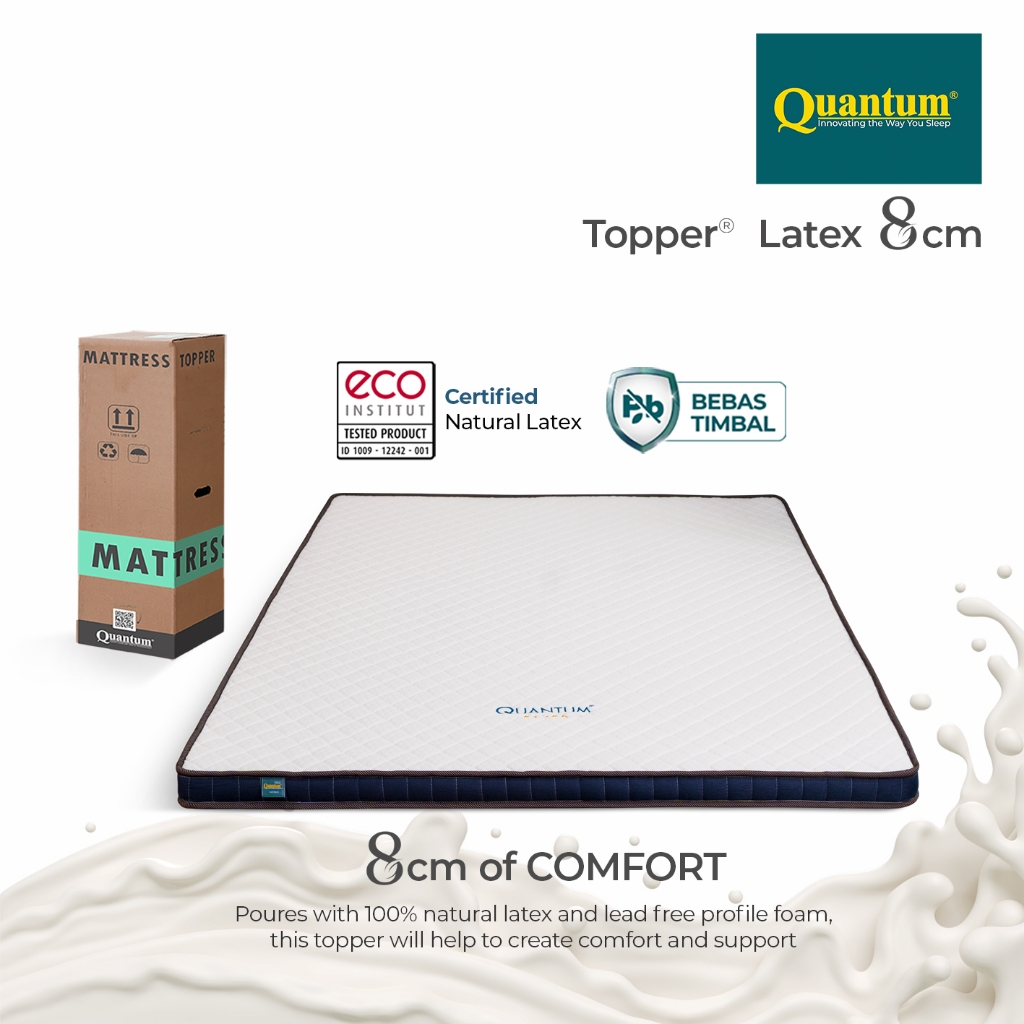 Topper Kasur Quantum Latex 8cm | Natural Latex | Kasur Ergonomis