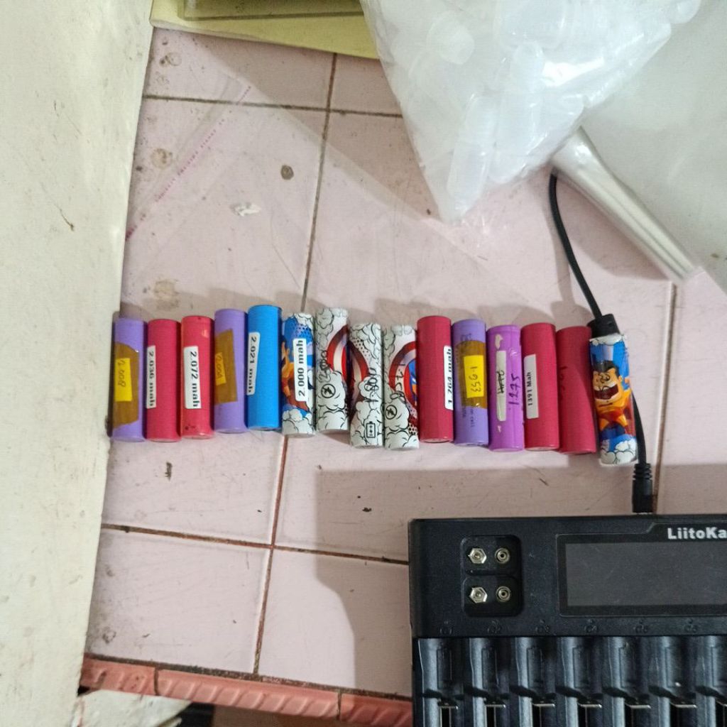 Batrai 18650 merk campur kapasitas real