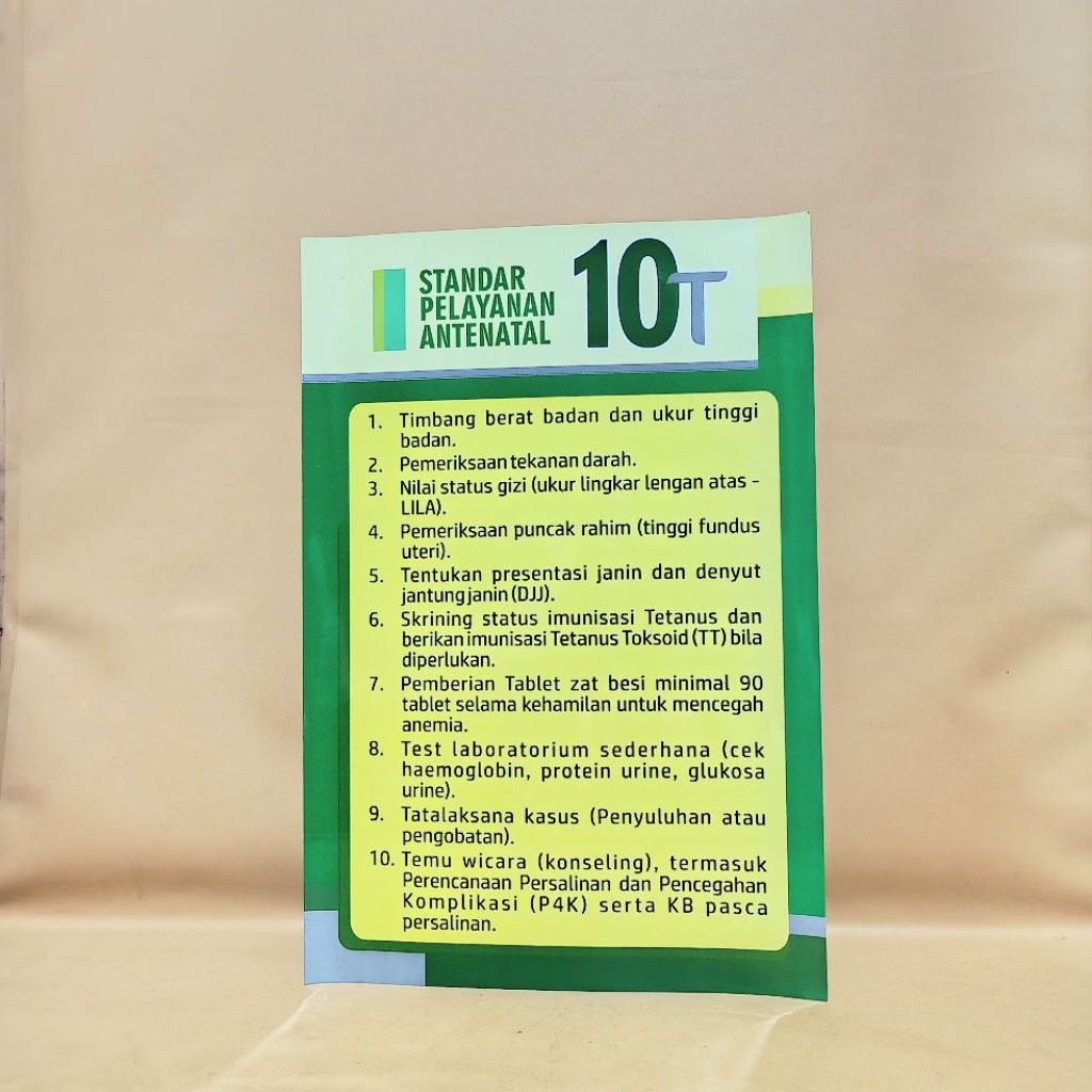Poster Standar Pelayanan Antenatal - Poster 10T - Poster Kebidanan