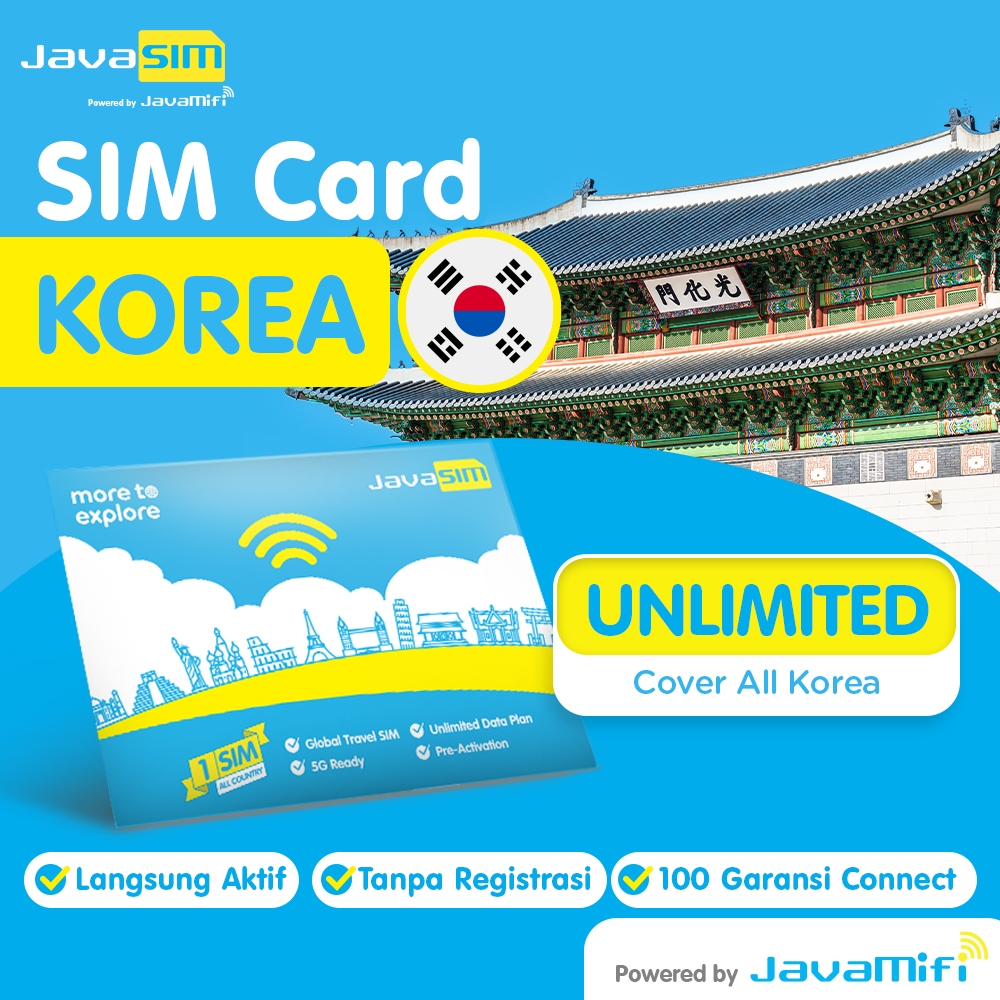 JavaMifi SIM Card KOREA Unlimited Quota 30 HARI