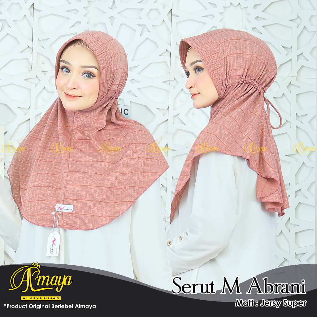 Noureen Serut M Hijab Instan motip Rabbani  Bahan Jersey Premium