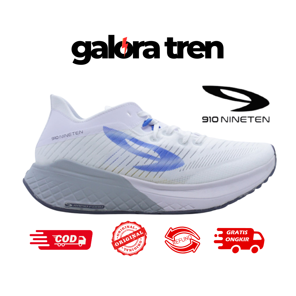 910 HANNA 1.0 PUTIH/BIRU - Sepatu Lari / Hanna 1.0 Putih 910Nineten Original
