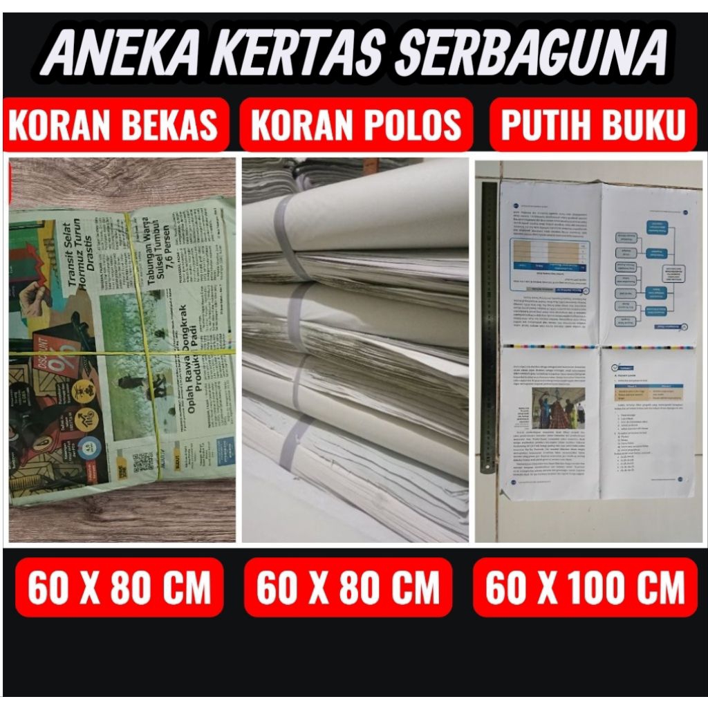 Kertas Koran Bekas, Koran Polos dan Putih Buku 1 Kg Murah BERKUALITAS Aneka Kertas Serbaguna