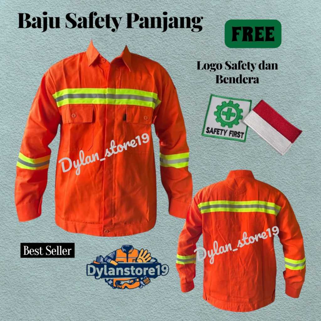 Baju Safety Lengan Panjang/Seragam kerja Werpack safety/seragam Kerja Lapangan Oren