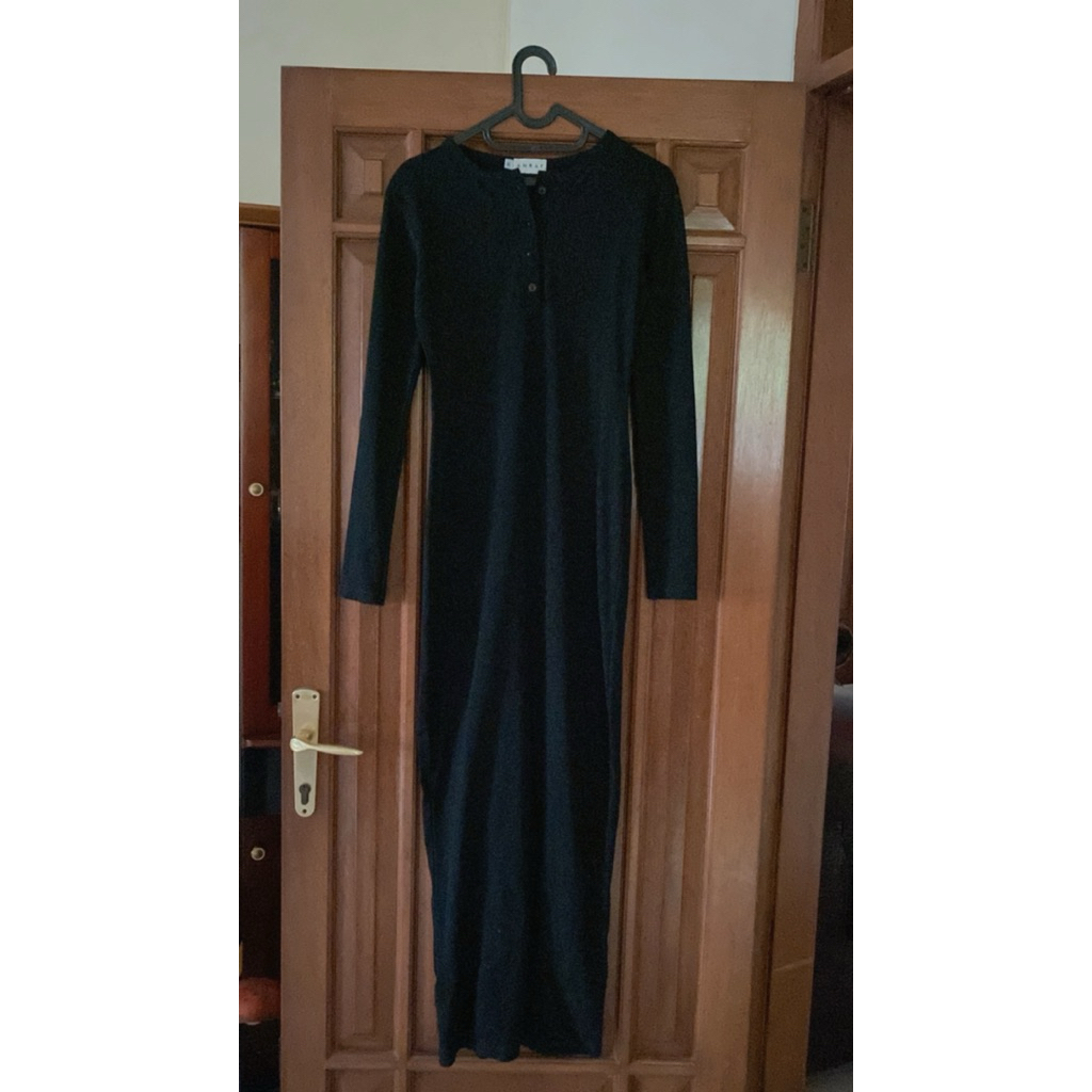 Preloved Long Dress Knit Black | Dress Hitam | Long Dress hitam