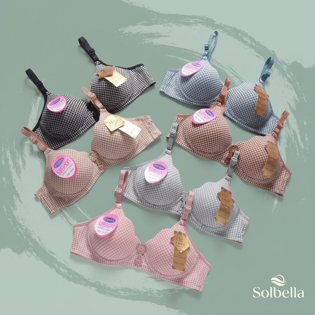 Solbella - Fema Bra Wanita Tanpa Kawat Motif Cantik Busa Tebal Halus (BR-2216-FM)
