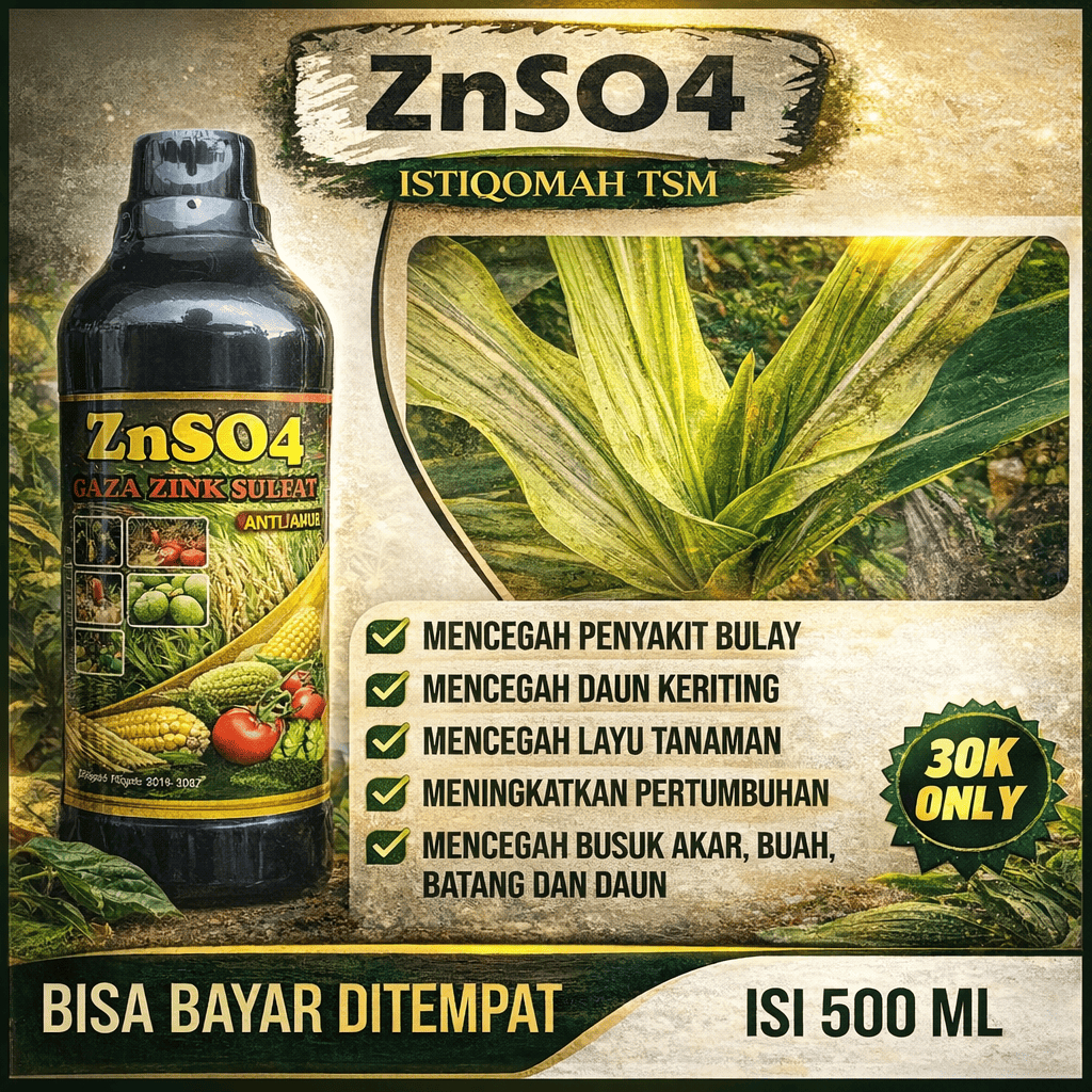 Obat Semprot Organik Cabe Anti Daun Kuning & Keriting – ZnSO4 GAZA Zinc Sulfate | Atasi Patek, Busuk