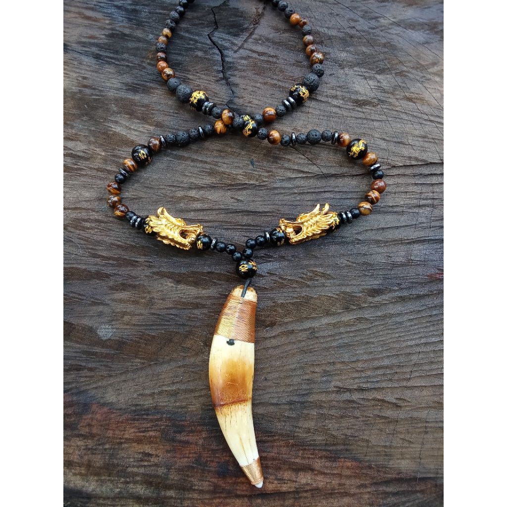 Kalung Naga Emas Liontin Taring HM Ngurak Romo999 Acc