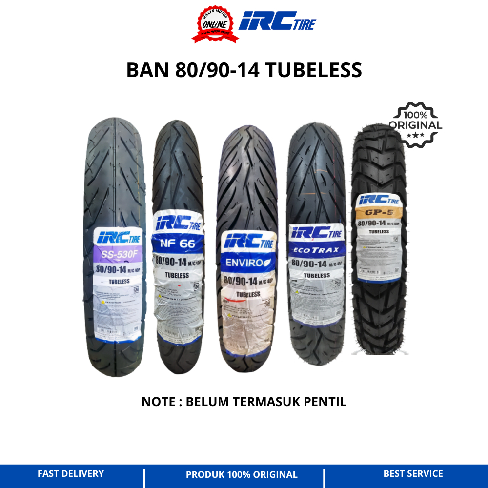 Ban 80/90-14 IRC TUBELESS Ban Depan Matic Beat Vario Spacy