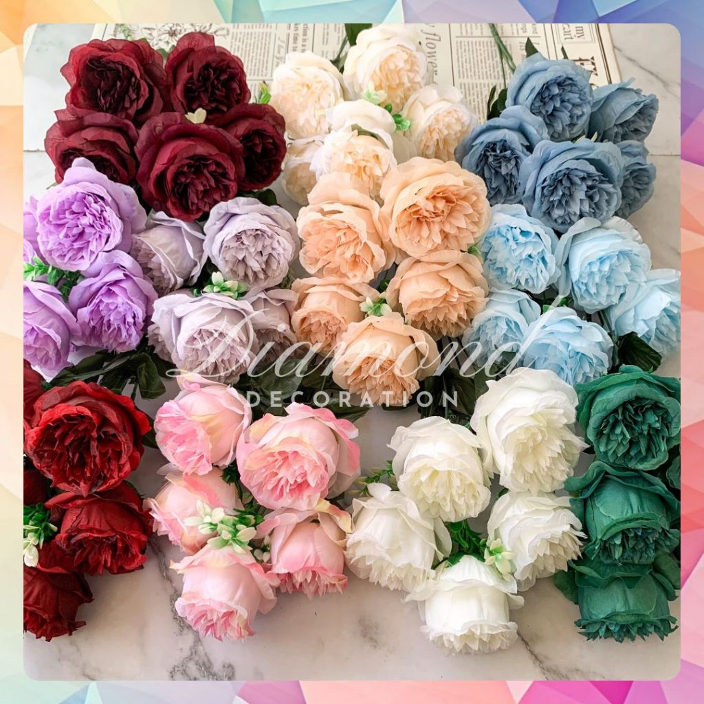 Bunga Peony Pretty X5 Artificial Flower Dekorasi
